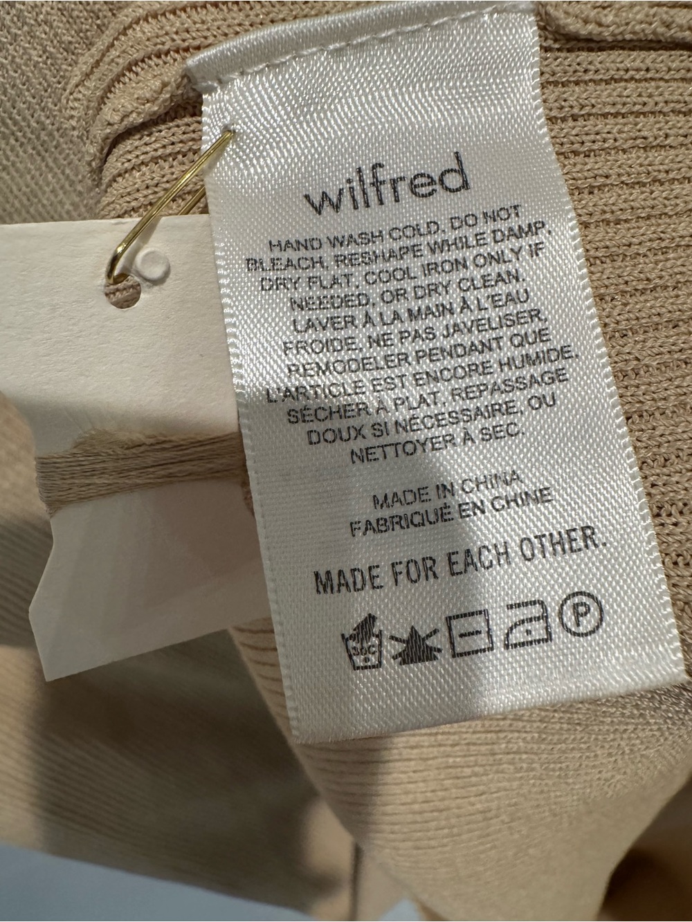 Wilfred for Aritzia anthem knit bodycon midi dress size medium NWT beach vacay - Picture 8 of 9